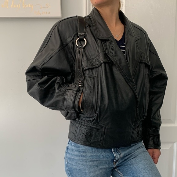 Byrnes & baker Black Leather Jacket thinsulate size S moto preppy y2k vintage‎ - Picture 6 of 15